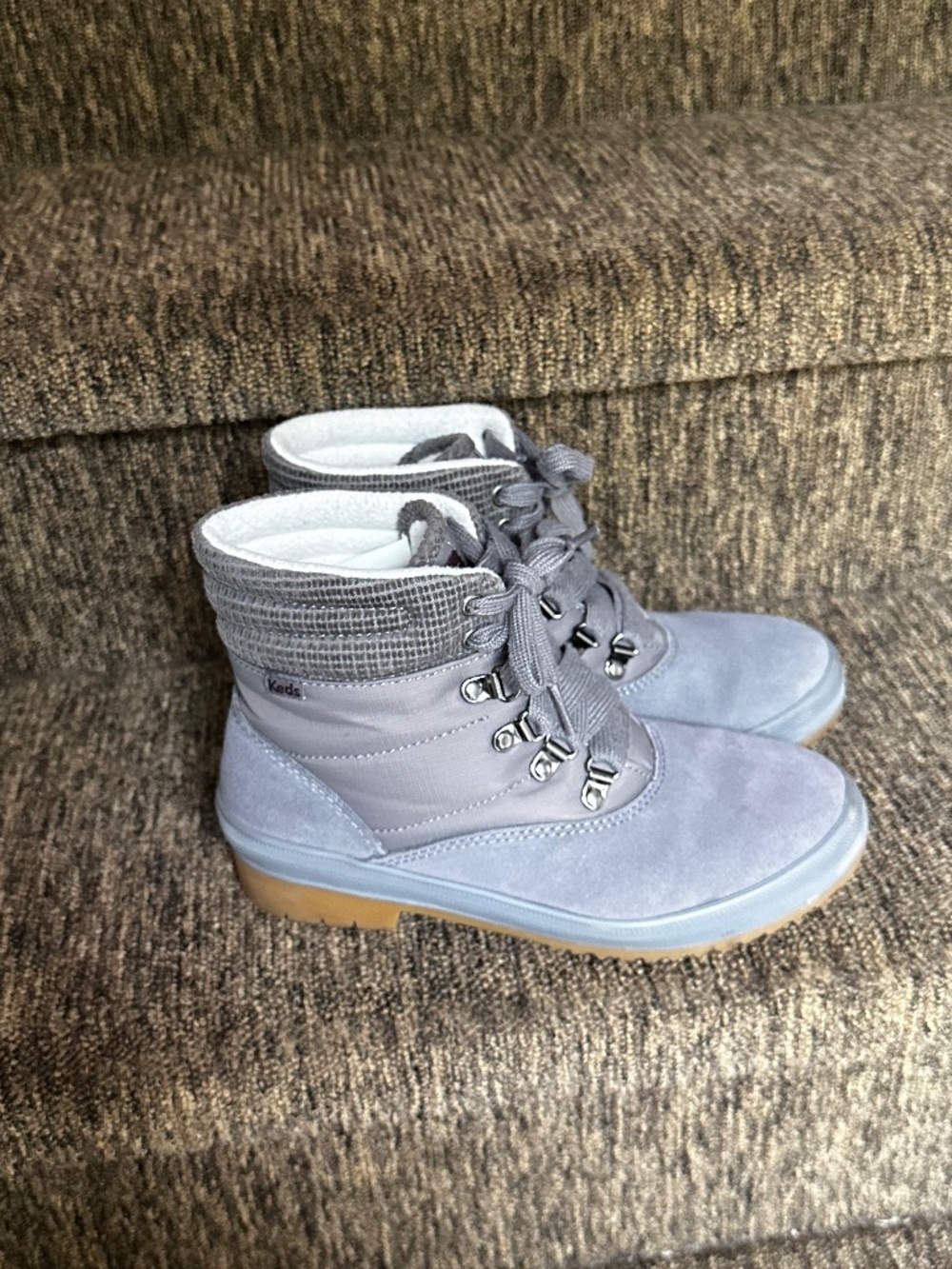 Keds Women's Gray Suede Winter Boots Size 6 - Fleece Lined